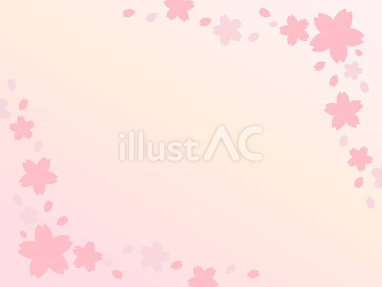 桜のかわいい花柄フレーム背景＿ピンク 桜,フレーム,背景のイラスト素材