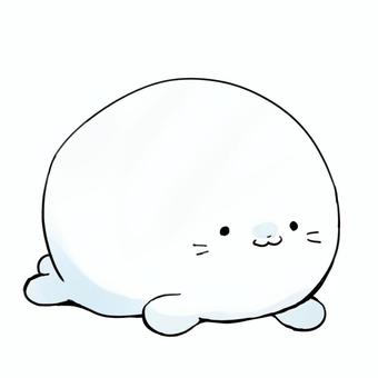 ゆるいアザラシ アザラシ,動物,かわいい,デフォルメ,ゆるい,海のイラスト素材