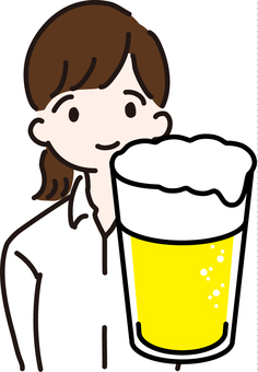 Woman in beer and shirt, , JPG, PNG and AI