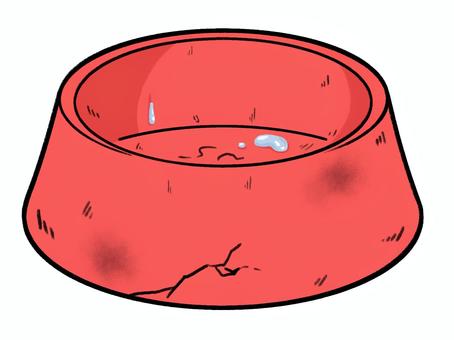 手書き_ペットボウル_04 犬,猫,ペット,ペット用品,ペットボウル,水皿,食器,皿,汚れた,ヌメリのイラスト素材