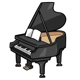 グランドピアノ グランドピアノ,ピアノ,鍵盤,音楽,楽器,アイテム,イラスト,演奏のイラスト素材