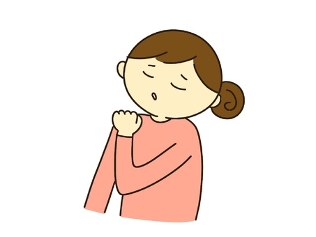肩こりがつらい女性 女性,主婦,肩こり,痛い,凝る,つらい,疲れた,ため息,単品,単体のイラスト素材