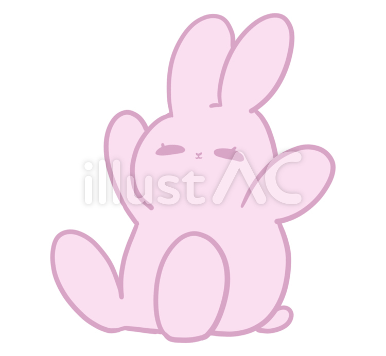 笑顔でばんざいするうさぎちゃん 笑顔,バンザイ,万歳のイラスト素材