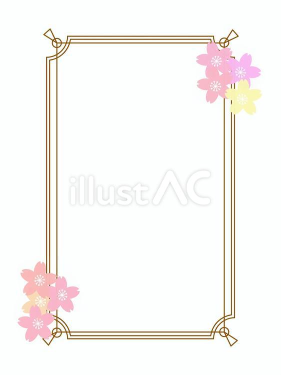 桜の背景素材　シンプル　フレーム 桜,春,背景のイラスト素材