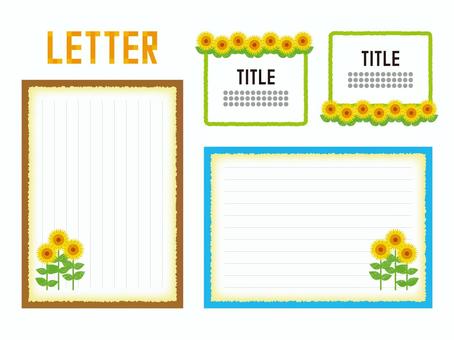 Letter of sunflower, letter, notes, sunflower, JPG, PNG and AI