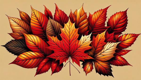 紅葉した楓の落ち葉を集めてみた