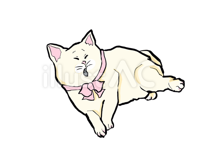 横たわる猫 猫,子猫,ペットのイラスト素材