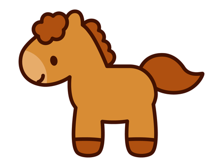 かわいい馬・午のイラスト２／主線あり