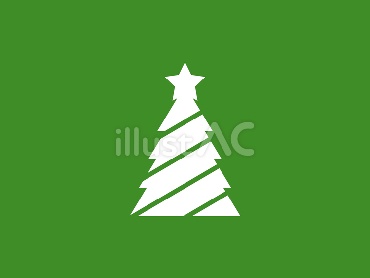 ギザギザ三角クリスマスツリーアイコン：白 クリスマスツリー,12月,木のイラスト素材