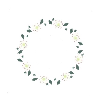 まるフレーム まるフレーム 丸,手描き,装飾,花,白,冬のイラスト素材