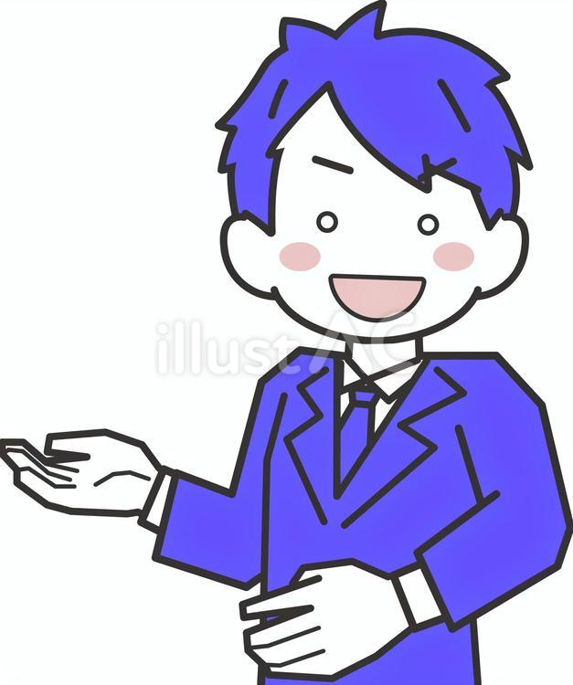 案内する男性社員・ビジネスマン 案内,男性,olのイラスト素材