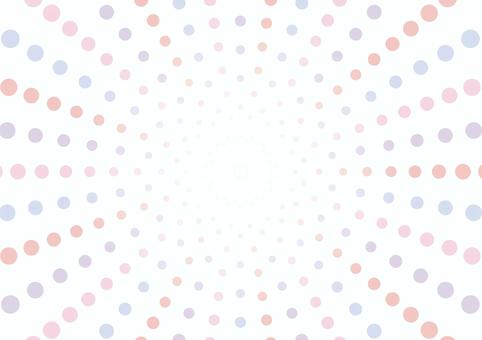 水玉放射状集中線　ガーリーカラー ドット,つぶつぶ,放射状,飾り,飾り罫,フレーム,素材,シンプル,オシャレ,キュートのイラスト素材