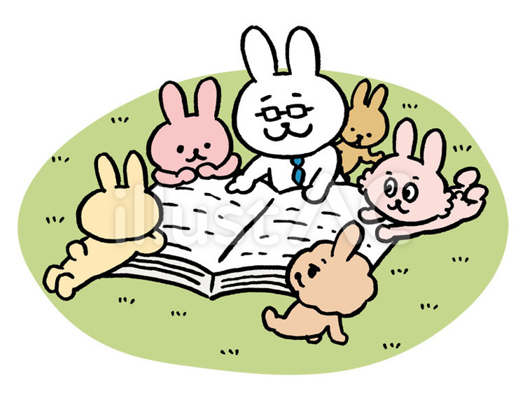 うさぎ先生　授業 うさぎ,授業,生徒のイラスト素材