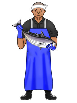魚屋 魚屋,漁師,カツオ,マグロ,漁のイラスト素材