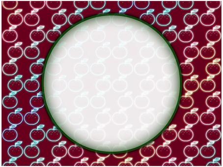 梨のフレ−ム　ネオン 梨,なし,フレ−ム,ポストカード,メッセージカード,ネオン,グラデーション,パステルカラー,えんじ色,深緑のイラスト素材