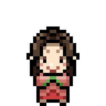 かぐや姫（ドット絵） かぐや姫,ドット絵,昔話,おとぎ話,ドット,絵,ゲーム,ピクセルアート,レトロ,rpgのイラスト素材