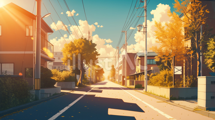 逆光が美しい風景6 背景,風景,壁紙のイラスト素材