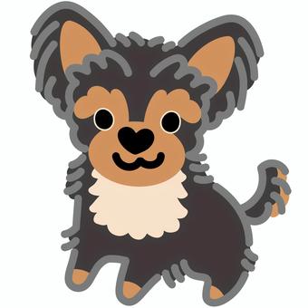 ハート鼻のヨークシャーテリア（立つ） ヨークシャーテリア,犬,動物,ハート,鼻,立つ,シンプル,かわいい,キュート,デフォルメのイラスト素材
