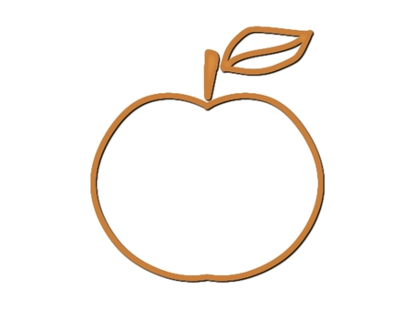 シンプルな赤梨 梨,なし,赤梨,橙色,フレ−ム,ポストカード,メッセージカード,飾り枠,あしらい,輪郭のイラスト素材