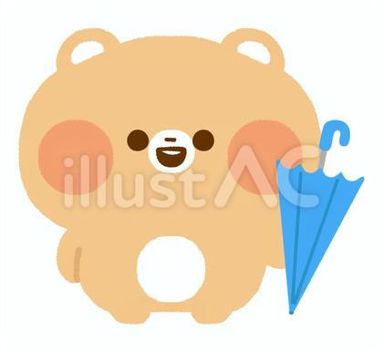 傘を差しだすくま