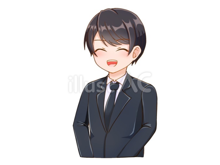笑顔のスーツの男性3/4 人物,人,男性のイラスト素材