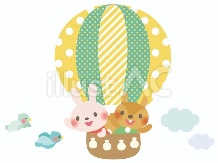 気球ふわふわ 気球,ききゅう,風船のイラスト素材