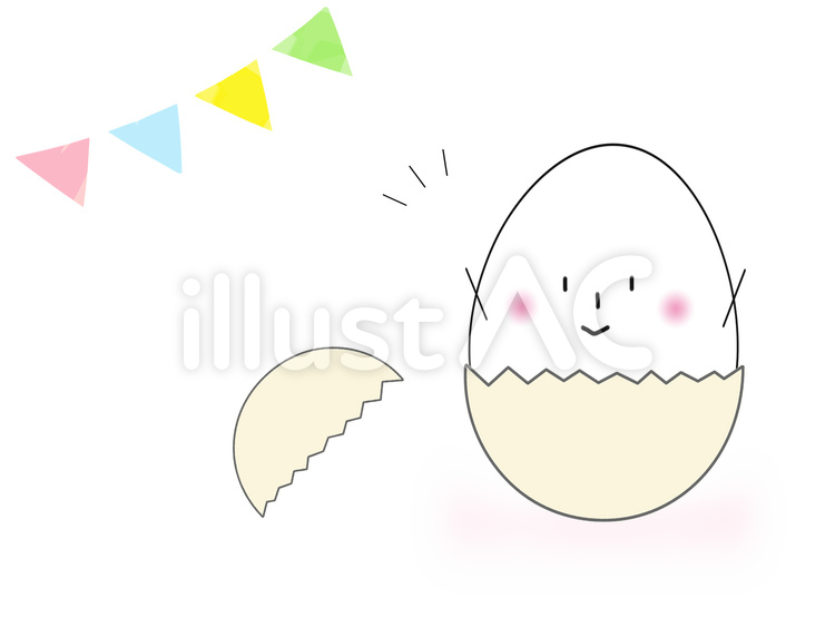 たまご　よろこぶ　バンザイ 卵,笑顔,イースターのイラスト素材