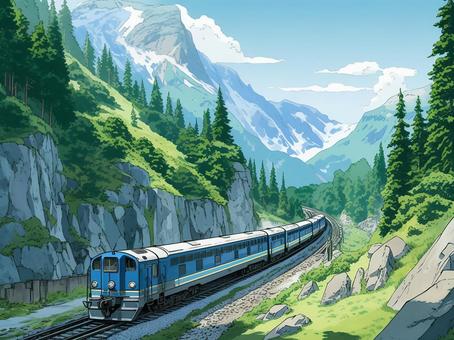 Illustration, electric train, vehicle, sky, 