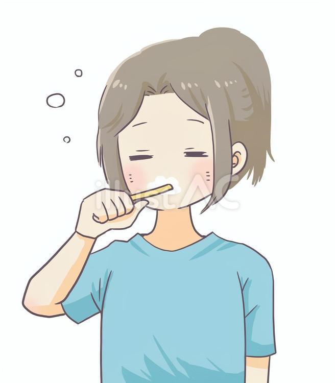 歯を磨く女性イラスト - No: 23941976｜無料イラスト・フリー素材なら
