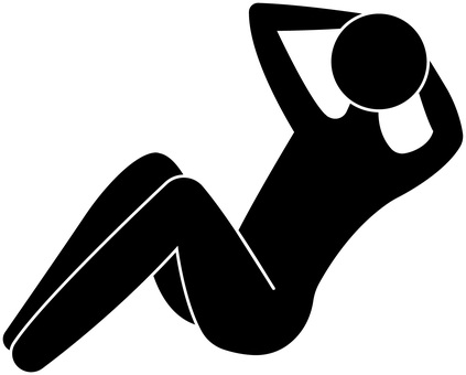 腹筋する人３ 腹筋,運動,筋トレ,お腹,シルエット,トレーニング,フィットネス,エクササイズ,リラックス,シンプルのイラスト素材