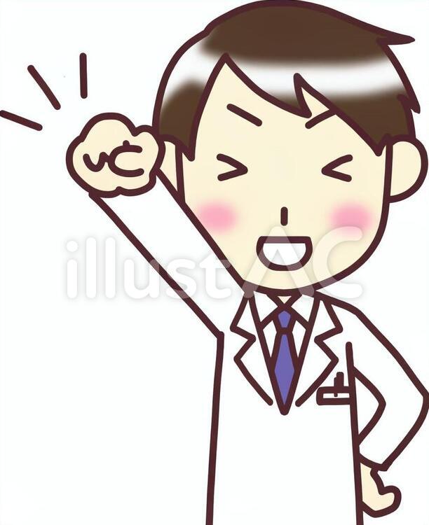 【男性白衣】正面_おー3 バストアップ,人物,男性のイラスト素材