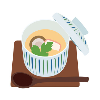 Illustration, savory egg custard, steamed cup, egg dish, 