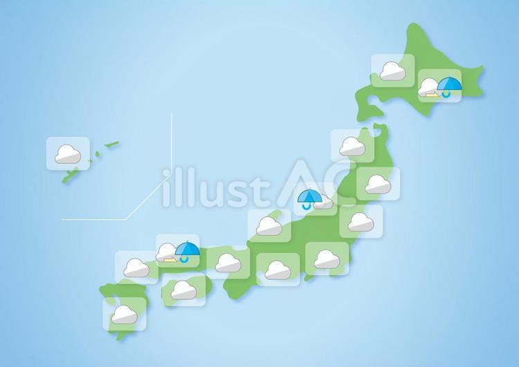 曇りの天気予報のイラスト 天気予報,雲,曇りのイラスト素材