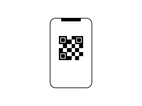 線画　スマートフォンQR決済 キャッシュレス,スマホ,スマホ決済,決済,経済,お金,ショッピング,買い物,支払い,レジのイラスト素材