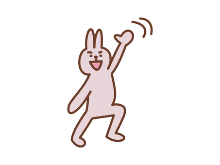 手を振るウサギ　やっほー 手を振る,手,振る,フリフリ,やっほー,おーい,バイバイ,さよなら,うさぎ,ウサギのイラスト素材