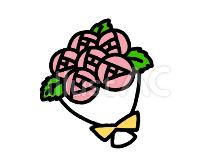 薔薇の花束　桃 薔薇,花束,薔薇の花束のイラスト素材