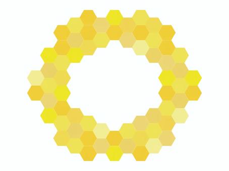 Illustration, honeycomb, frame, yellow, 