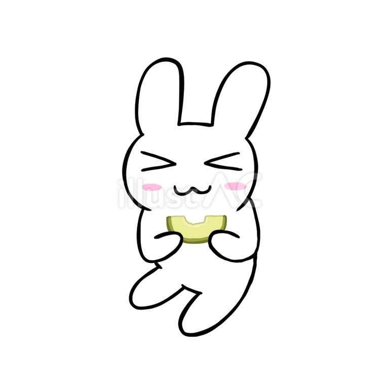 うさぎとメロン うさぎ,メロン,動物のイラスト素材