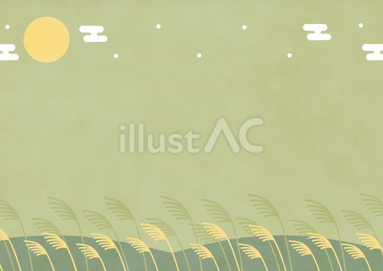 お月見の満月と十五夜の風景02 お月見,月見,秋のイラスト素材