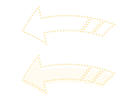 黄色い途切れたカーブする矢印セット 矢印,アイコン,カーブ,注意,注目,目印,横,曲がる,回転,方向のイラスト素材