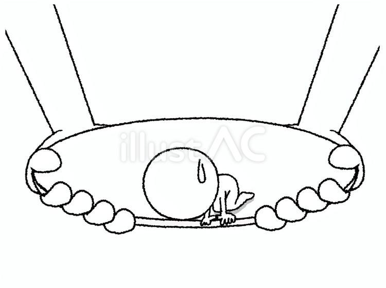 覗く シルエット,汗,困るのイラスト素材