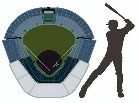 野球 野球,ベースボール,野球場,セット,バッター,球場,大会会場,グランド,スタジアム,スタンドのイラスト素材