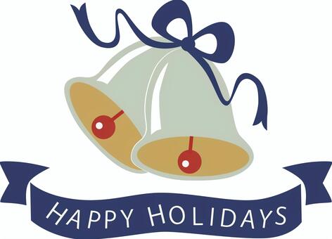 クリスマスベルとリボンの冬ロゴ クリスマスベル,鐘,リボン,クリスマス,冬,イベント,楽器,ロゴ,レタリング,タイポグラフィのイラスト素材