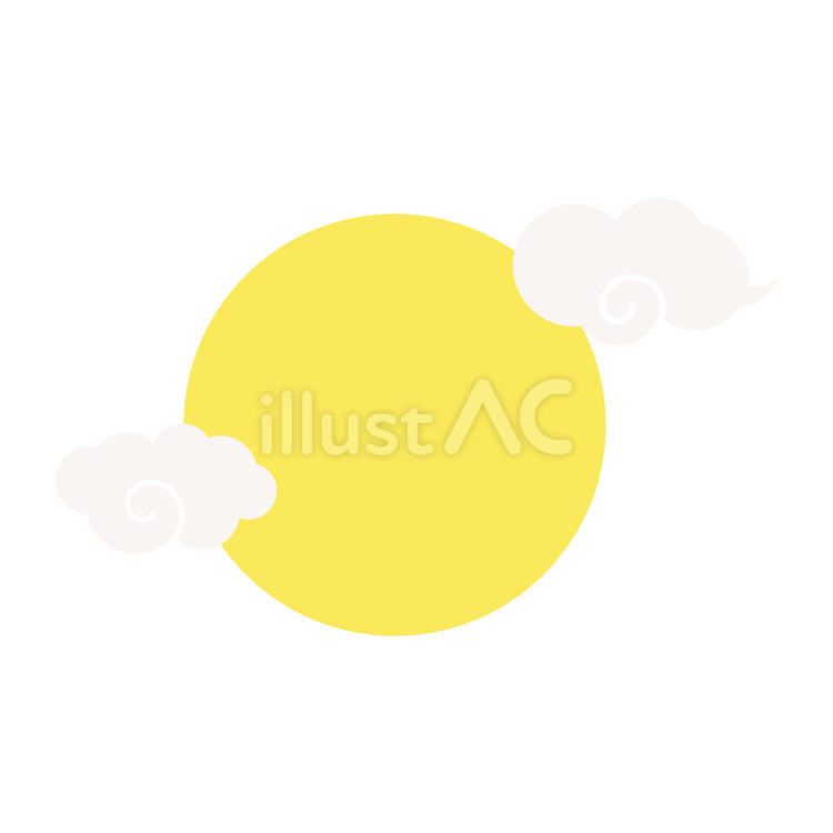 満月と雲の秋らしい月見イラスト お月見,秋,満月のイラスト素材
