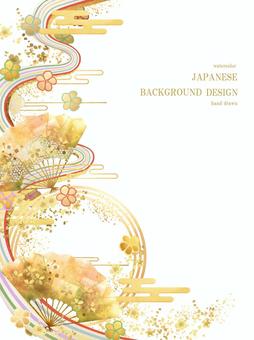 New Year's card gold fan Japanese background 112, JPG, PNG and AI New Year's card gold fan Japanese background 112, , JPG, PNG and AI