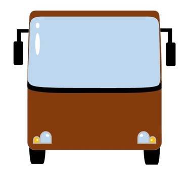 バス66 バス,観光バス,大型バス,正面,ビジネス,ユニーク,オリジナル,イラスト,車,乗り物のイラスト素材