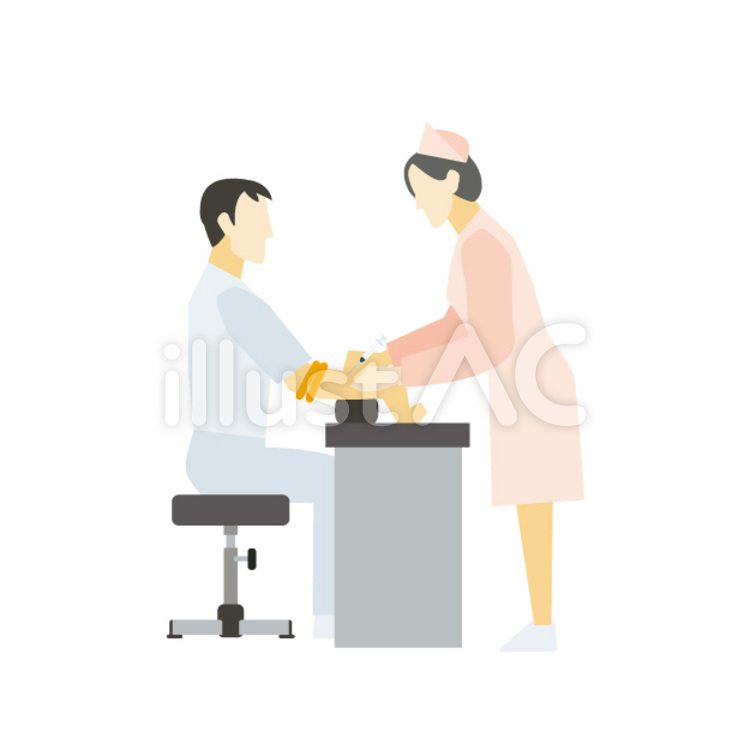 採血される患者 採血,男性,患者のイラスト素材