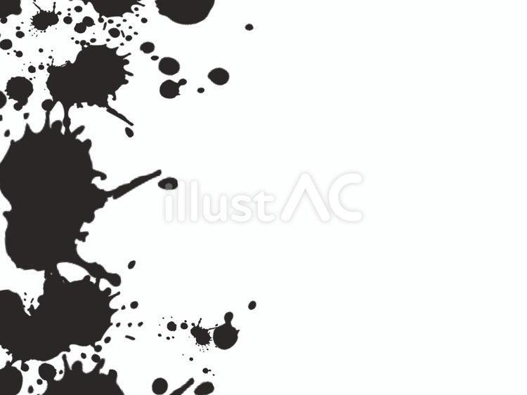 黒インクの飛び散りが印象的なフレーム背景 インク,スプラッシュ,汚れのイラスト素材