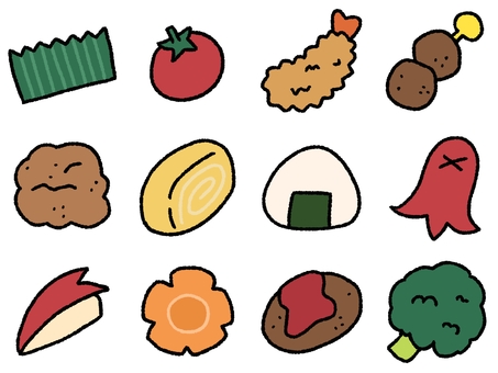Illustration, boîte à lunch, parement, balun, 