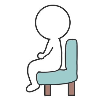椅子に座る棒人間 棒人間,椅子,座る,着席,人物,横向きのイラスト素材